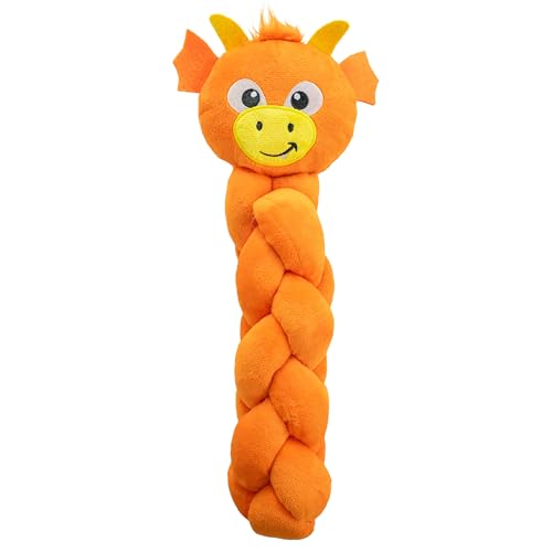 Outward Hound by Nina Ottosson Twistiez Interactive Plush Dog Treat Puzzle, Dragon, Orange - color: Twistiez Dragon