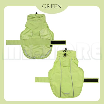 Waterproof Dog Raincoat with Reflective Strip, Adjustable Breathable Rain Coat Jacket with Leash Hole for Dogs (Light Green, X-Small) - color: Light Green, size: X-Small