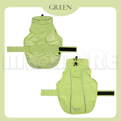 Waterproof Dog Raincoat with Reflective Strip, Adjustable Breathable Rain Coat Jacket with Leash Hole for Dogs (Light Green, Small) - color: Light Green, size: Small