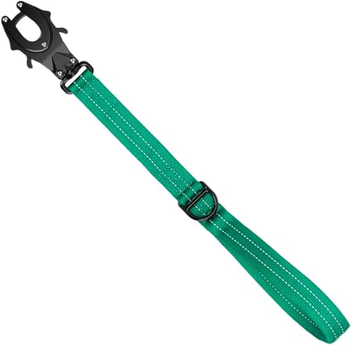 ICEFANG Short Dog Leash 18 Inch Reflective Nylon Traffic Leash with Padded Handle,Heavy Duty Auto Lock Swivel Clip for Medium Large Dogs No Pull Training Walking (Teal, 18 Inch) - color: Teal, size: 18 Inch