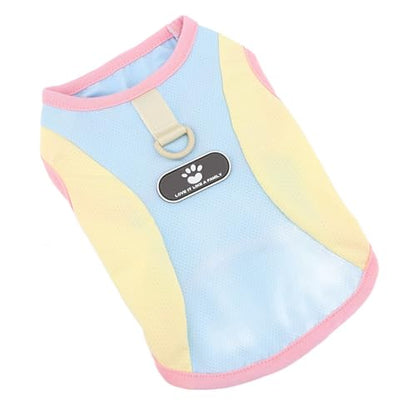 PAIDEFUL Summer Cooling Dog Shirt for Small Dogs Breathable Mesh Pet T-Shirts UV Sun Protection Puppy Vest Soft Lightweight Doggie Tank Top Fashion Chihuahua Tee Clothes Cat Apparel D-Ring,Blue,M - color: blue, size: M