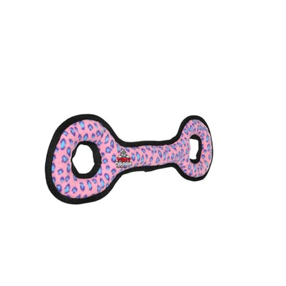 TUFFY- World's Tuffest Soft Dog Toy- Ultimate Tug-O-War- Pink Leopard-Squeakers - Multiple Layers. Made Durable, Strong & Tough. Interactive Play (Tug, Toss & Fetch). Machine Washable & Floats - color: Pink Leopard, style: Tug-O-War