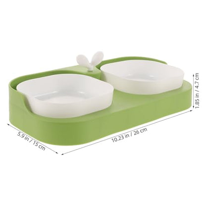 HEMOTON Cat and Dog Feeding Bowl Set Nonslip Plastic Pet Food and Water Bowls for Cats and Puppies Spill-Resistant Feeder for Home Use