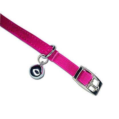 CHUKCHI Heart Bling Cat Collar with Safety Belt and Bell 8-11 Inches - color: Rose