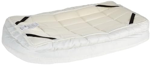 MidWest Homes for Pets Medium QuietTime Double Bolster Pet Bed, White Plush 30-Inch Crate Mat with Stacked Bolsters, Machine Washable, Secure Fit with Elastic Straps - color: White Plush, size: 30-Inch