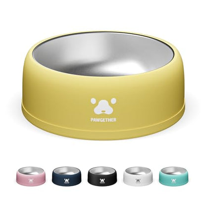 PAWGETHER® Stainless Steel Dog Bowls, Dog Food and Water Bowl Non-Slip Easy to Clean Dishwasher Safe for Puppy Small Medium Dogs Cats Yellow 34oz - color: Yellow (34oz)