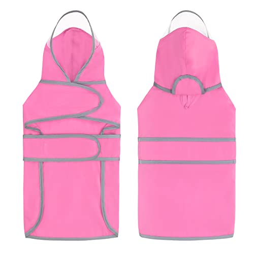 HDE Dog Raincoat with Clear Hood Rain Jacket Poncho for Small Medium Large Dogs Pink - S - color: Pink, size: Small