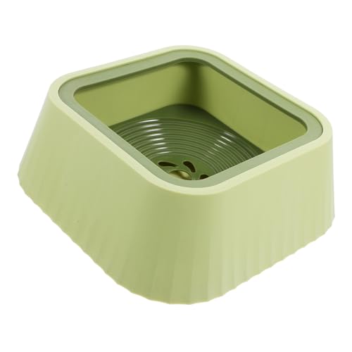 YARNOW Pet Water Bowl Floating Mechanism Spill Drinking Bowl for Small Pets Plastic Design Encourages Hydration Easy to - color: Green