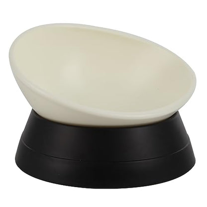 Bulldog Bowl Anti-Slip Dog Cat Dish Detachable Rubber Dog Bowl Pet Sterile Tilted Pet Feeder Slope Base (Black, 3.5 Cup (Medium/Large Dog)) - color: Black, size: 3.5 Cup ( Medium/Large Dog )