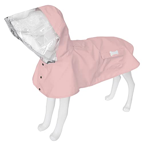 Dog Raincoat,Waterproof Rain Poncho with Hoodie, High Reflective Adjustable Pet Rain Jacket with Leash Hole for Small Medium and Large Dogs (Pink, X-Large) - color: Pink, size: X-Large: 37-55lbs