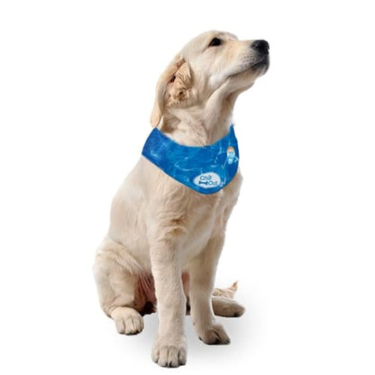 ALL FOR PAWS Dog Cooling Bandana, Cooling Bandanas for Medium Dogs, Dog Cooling Neck Wrap, Cooling Scarf for Dogs, Blue Ice Dog Neck Cooler for Summer (M) - size: Medium