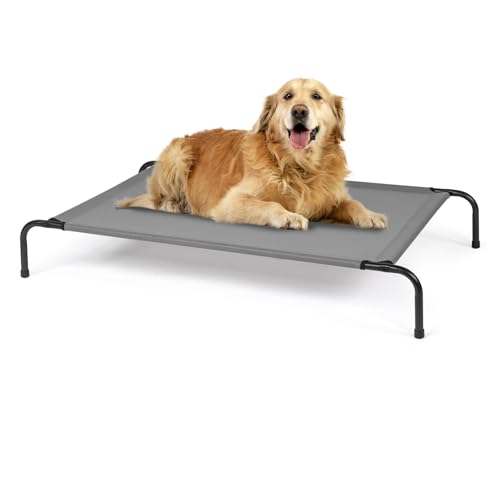 Elevated Dog Bed Waterproof Outdoor， Cooling Elevated Dog Bed, Washable Pet Bed, Hammock Cot with Durable Frame, 50" D x 31" W x 8" H