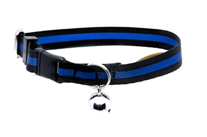 Country Brook Petz - Thin Blue Line Cat Collar - Camouflage Collection Featuring Rugged Designs - color: Thin Blue Line