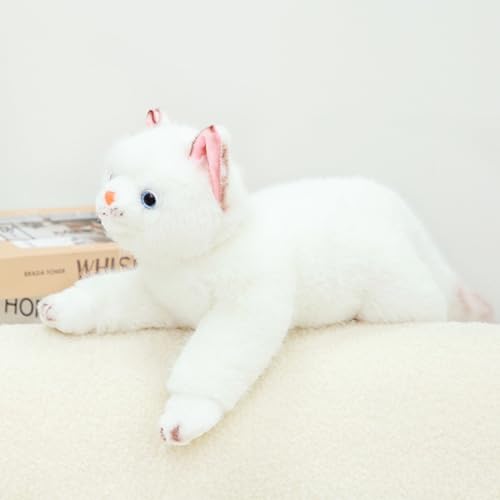 PEACH CAT Cat Stuffed Animal 15" Realistic Kitten Plushies Soft Plush Toys Gifts for Kids White - style: 15“ White Cat