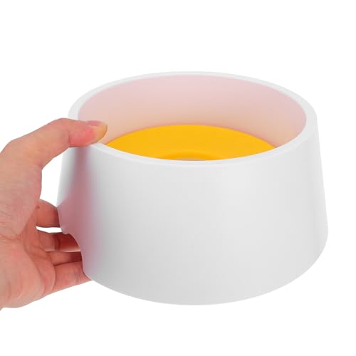 PRETYZOOM No-Spill Dog and Cat Water Bowl with Buoyancy Float, Plastic Splash-Proof Slow Water Feeder for Small Pets, Yellow Upgrade Version for Neck Protection and Indoor Use