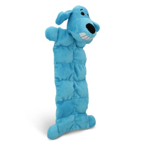 Smiling Loofa Mat Plush Dog Toy, 12 inch Long with 13 Squeakers, Cute Soft Squeaky Toy for Medium, Small, Large Dogs and Puppies, Indoor Fetch and Tug Play