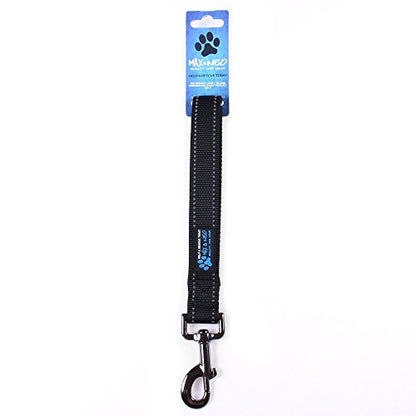 Max and Neo Short Traffic Leash 10" - We Donate One for One a Dog Rescue for Every Leash Sold (Black) - color: BLACK