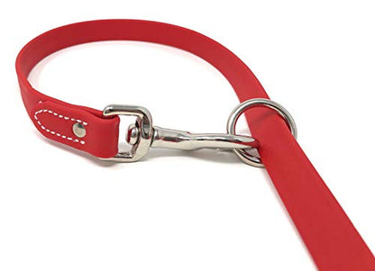 Regal Dog Products Waterproof Leash – 5 ft. Red Dog Leash with Easy to Use Collar Hook, Lightweight, and Proof Training Pet Lead with Vinyl-Coated Webbing for Small, Medium, Large, or XL Dogs - color: Red