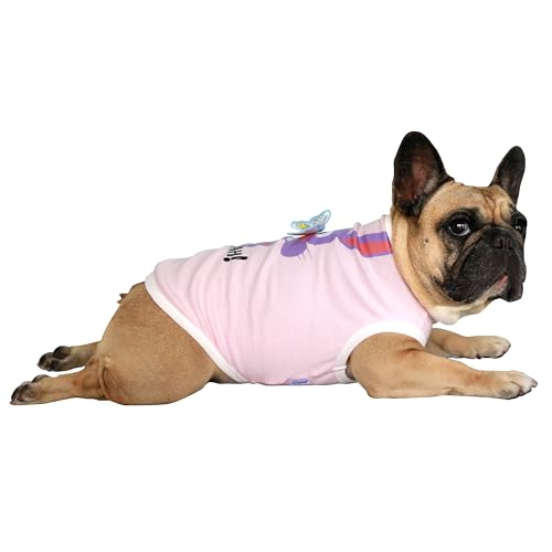 iChoue French Bulldog Shirts for Dogs Cartoon Bunny Print Clothes Easter Outfits Costumes Rabbit Vests Cotton Tank Tops Frenchie Pug - Pink/Medium - color: Print Bunny, size: Medium ( 15 - 25 lbs )