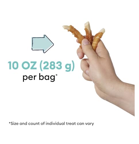 Wiggles & Wags Twists Dog Treats, Chicken and Coconut Flavor, 10 oz, with DN Essentials Bone-Shaped Waste Bag Dispenser & Roll