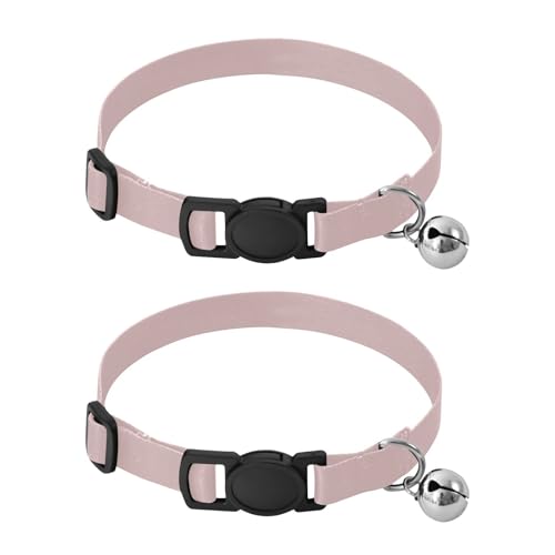 Sand Beige Collar for Kitten, 2 Pack Collar with Bell for Dog Puppy - color: Sand Beige