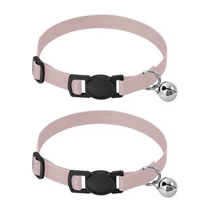 Sand Beige Collar for Kitten, 2 Pack Collar with Bell for Dog Puppy - color: Sand Beige