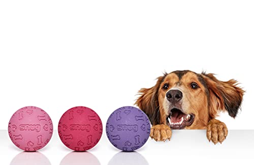 Snug Rubber Dog Balls for Small and Medium Dogs - Tennis Ball Size - Virtually Indestructible (3 Pack - Chic) - color: Chic