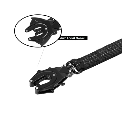 ICEFANG Tactical Dog Leash,K9 Training Walking Bungee Lead with 2 Control Handle,Heavy Duty Quick Release Metal Clasp,Hands Free D-Ring for Medium Large Dogs (6ft,Reflective Black) - color: Reflective Black, size: 6 FT