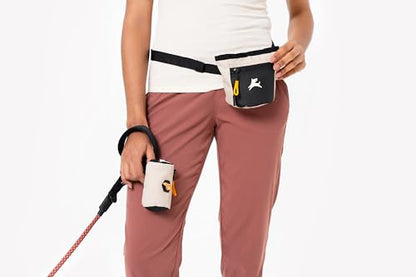 OllyDog Goodie Treat Bag, Dog Treat Pouch, Waist Belt Clip for Hands-Free Training, Magnetic Closure, Dog Training and Behavior Aids, Three Ways to Wear (Con Leche) - color: Con Leche