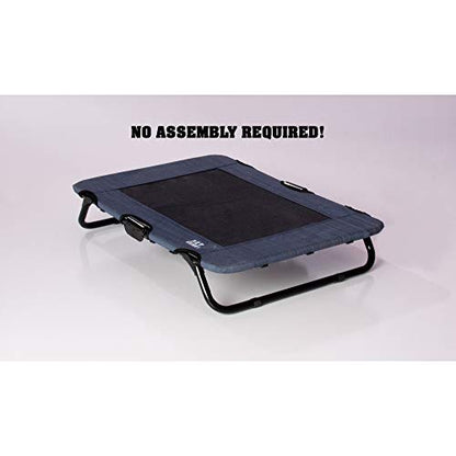 Pet Gear Lifestyle Pet Cot Elevated Bed, No Assembly Required, Premium Tear Resistant Cooling Mesh, Indoor & Outdoor, Lightweight & Portable, 30 Inch, NEW Lake Blue