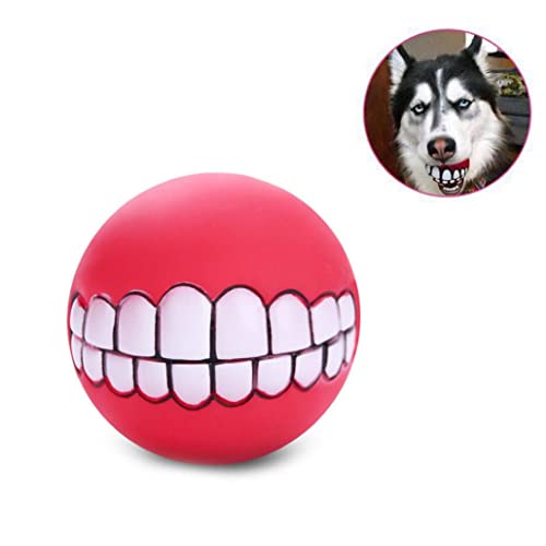 7.5cm Interactive Dog Toys Teeth Cleaning Chewing Playing Balls Dental Rubber Ball for Small Medium Large Dog