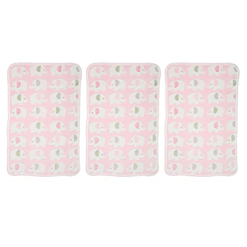 3Pcs Dog Blankets Double Sided Coral Fleece Pet Blanket with Cute Elephant Print, Soft Thin Puppy Blanket for Dogs Cats, Washable Pet Sleep Pad for Bed Sofa Cage (S) - color: Pink, size: Small