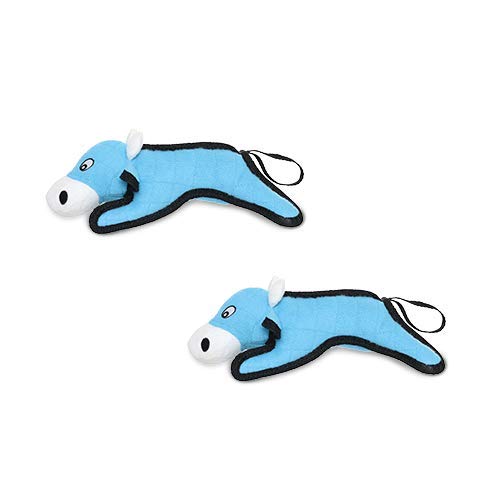 TUFFY World’s Tuffest Soft Dog Toy – Barnyard JR Series, Cow with Squeakers, 2 Pack - color: Cow, size: Jr 2 Pack