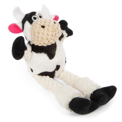 goDog Checkers Just for Me Skinny Cow Squeaky Plush Dog Toy, Chew Guard Technology - White, Mini - color: Checkers - Skinny Cow (White), size: Mini