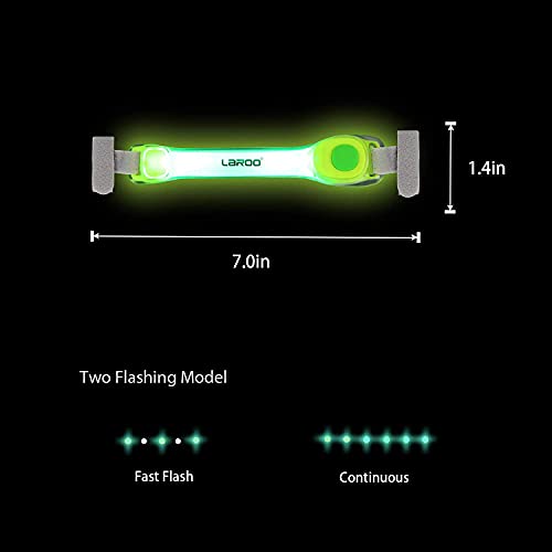 LaRoo LED Dog Collar Light, High Visibility Pet Safety Night Light with Hook & Loop, Waterproof Glow LED Strip for Dog Collar Leash Harness, Perfect for Night Walking Running, Camping, Outdoor, Green - color: Green