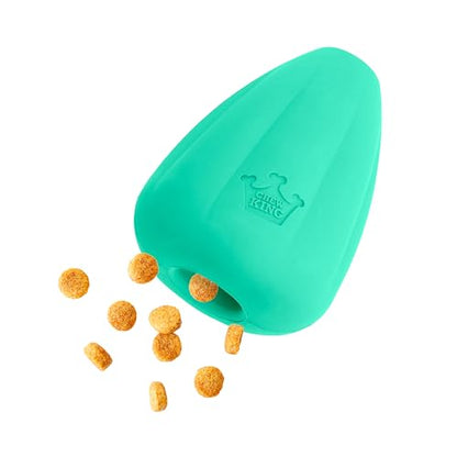 Chew King by Mammoth Premium Treat Dispensing Dog Toy, Durable Natural Rubber Chew Toy, Safety Air Vent, Interactive Enrichment Toy for Aggressive Chewers, Medium Pack of 2- Teal