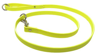 Regal Dog Products Waterproof Leash – 5 ft. Yellow Dog Leash with Easy to Use Collar Hook, Lightweight, and Proof Training Pet Lead with Vinyl-Coated Webbing for Small, Medium, Large, or XL Dogs - color: Yellow