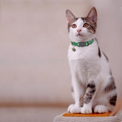 Christmas Cat Collar, Cotton 2 Pack Cat Collar with Bells, Breakaway Collars for Girl Boy Kittens, Christmas - color: Christmas