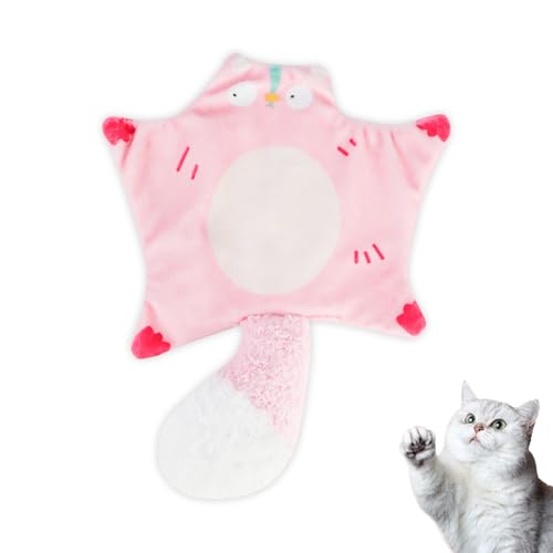 Andiker Catnip Cat Toys, Flying Squirrel Shape Plush Cat Toy with Crinkle Paper and Natural Catnip, Interactive Cat Toys for Indoor Cats and Kittens to Sniff Scratch Bite and Reduce Boredom (Pink) - color: Pink