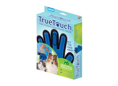Five Finger Deshedding Glove- Premium Version, Gentle Grooming Glove Great Cats & Dogs with Long or Short Fur- Includes 1 Authentic Right-Hand Glove & 1 Lint Roller