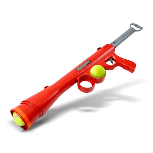 SPOT Launch & Fetch Tennis Ball Launcher Dog Toy | Interactive Dog Fetch Toy Launches Up to 65 Feet | Hands-Free Pickup | Includes 2 Tennis Balls & Removable Shoulder Strap | 24"