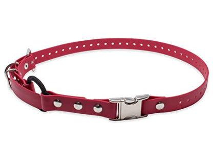 Educator 3/4-Inch Dog Training Collar Strap–ONLY Fits ME-300, ET-300/400, EZ-900, PE-900 & PG-300 Receivers – NOT Compatible with FE-580, ET-800 or UL-1200–Quick Snap Biothane Bungee Collar, Red - color: Red