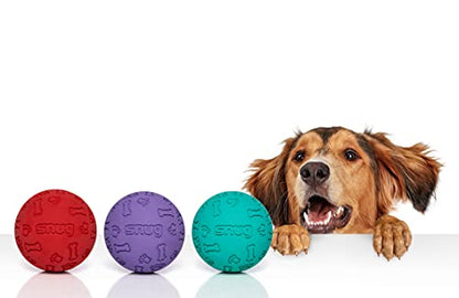 Snug Rubber Dog Balls for Small and Medium Dogs - Tennis Ball Size - Virtually Indestructible (3 Pack - Fresh) - color: Fresh