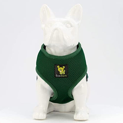 EcoBark Dog Harness - Soft Luxurious Mesh Over the Head No Pull No Choke Design - Breathable Halter Harness Vest - Eco-Friendly Easy Control for Puppy, Toy Breeds & Small Dogs (Small, Dark Green) - color: Forest Green