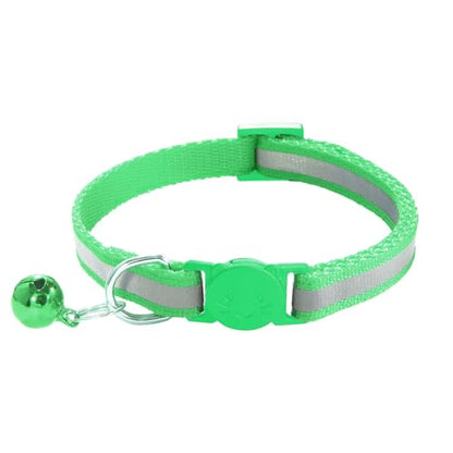 2 Pack Cat Collars - Reflective, Breakaway Design with Bells, Adjustable from 7.5 to 12.5 Inches, Ideal Kitten Collar for Both Girls & Boys (Light Green) - color: Light Green