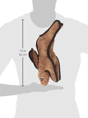 TUFFY World’s Tuffest Soft Dog Toy – Barnyard Series, Brown Rabbit with Squeakers - color: Brown, size: Large