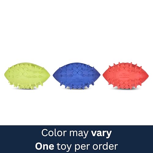 AKC Sport TPR Toys for Aggressive Chewers – Durable Rope Frisbee, Foam Ring & Spiked Football – Vanilla Scented, Great for Heavy Chewers - color: Football