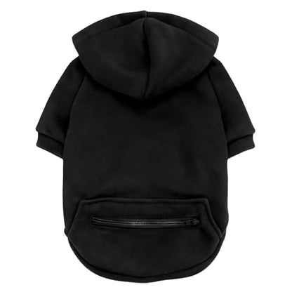 Jecikelon Winter Dog Hoodie Sweatshirts with Pockets Warm Clothes for Small Dogs Chihuahua Coat Puppy Custume Clothing (X-Small, Y02-Black) - color: Y02-Black, size: X-Small