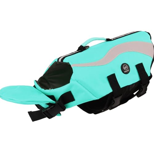 EMUST Dog Life Vests, Adjustable Dog Life Jackets for Small Dogs with Enhanced Buoyancy, Small Swim Vest with Durable Rescue Handle, Turquoise,XS - color: Turquoise, size: XS