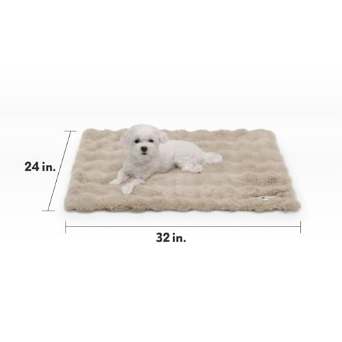 Paw Inspired Waterproof Dog Blanket, Soft Faux Fur Throw with Fur-Resistant Fleece, Washable Pet Blanket, Waterproof Protection for Couch, Bed, Furniture, Crate, Car (32x24, Tan) - color: Tan, size: 32x24"